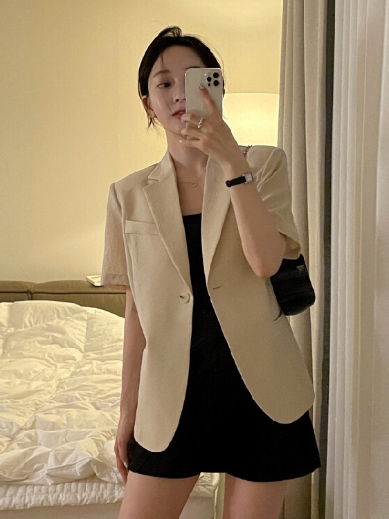 Women's Short Sleeve Suit Jack - đánh giá và giá Korean Daily Lifestyle