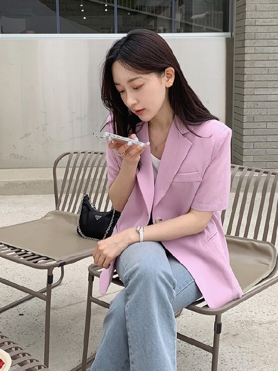 Women's Short Sleeve Suit Jack - đánh giá và giá Korean Daily Lifestyle