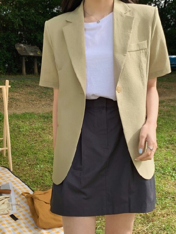 Women's Short Sleeve Suit Jack - đánh giá và giá Korean Daily Lifestyle