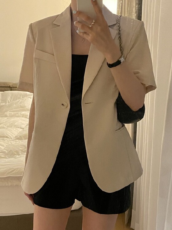 Women's Short Sleeve Suit Jack - đánh giá và giá Korean Daily Lifestyle